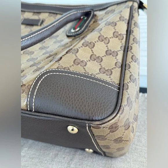 Gucci Monogram Brown Tote Handbag - Picture 7 of 13